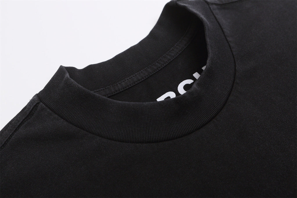FEAR OF GOD FOG Letter Print Retro Black Crew Neck Short Sleeve Tee