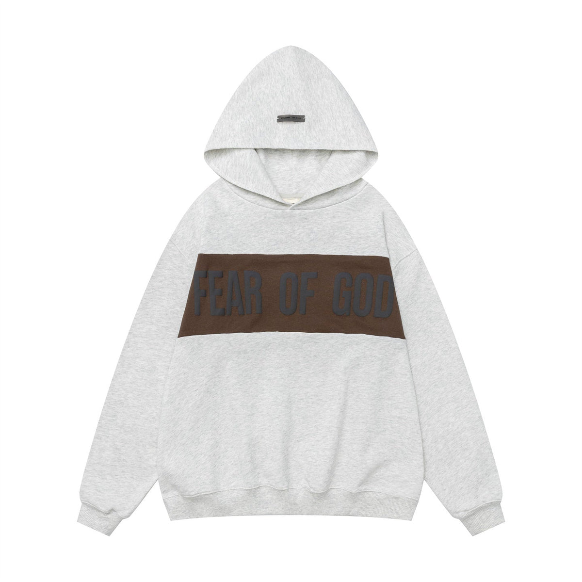 FEAR OF GOD FOG ESSENTIALS Patchwork Patch Men’s High‑Street Retro Hoodie